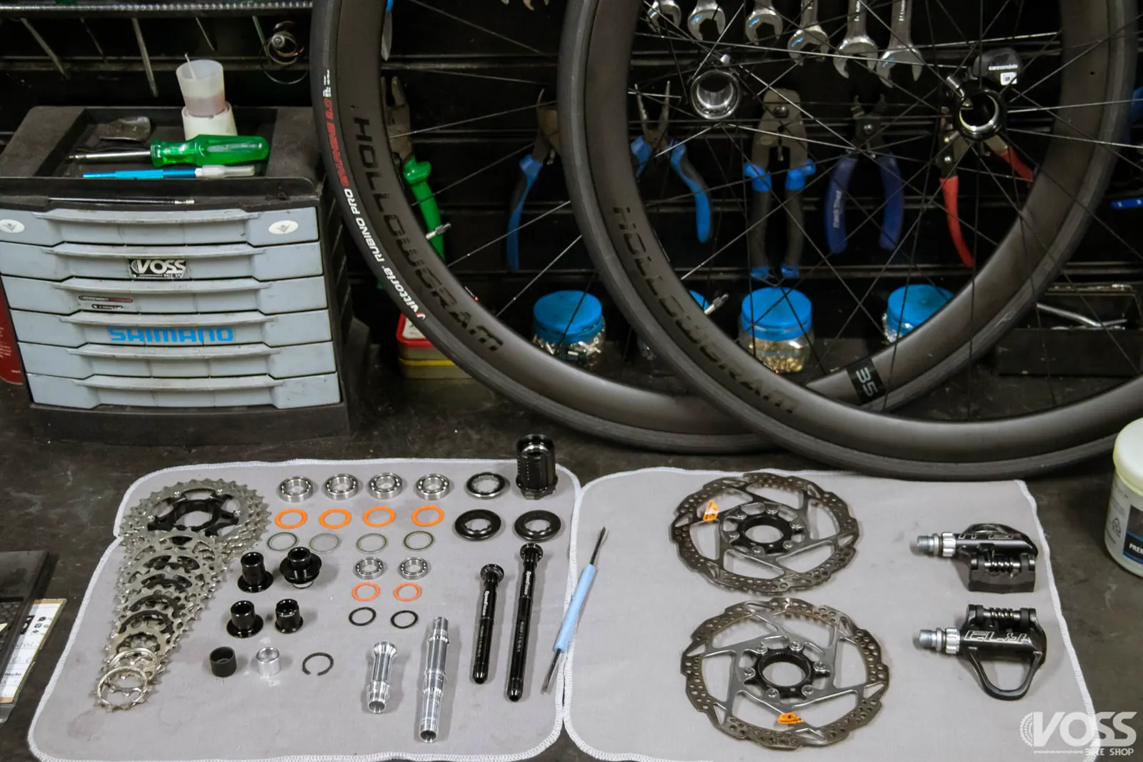 Bicicleta em manutenção na Voss Bike Service